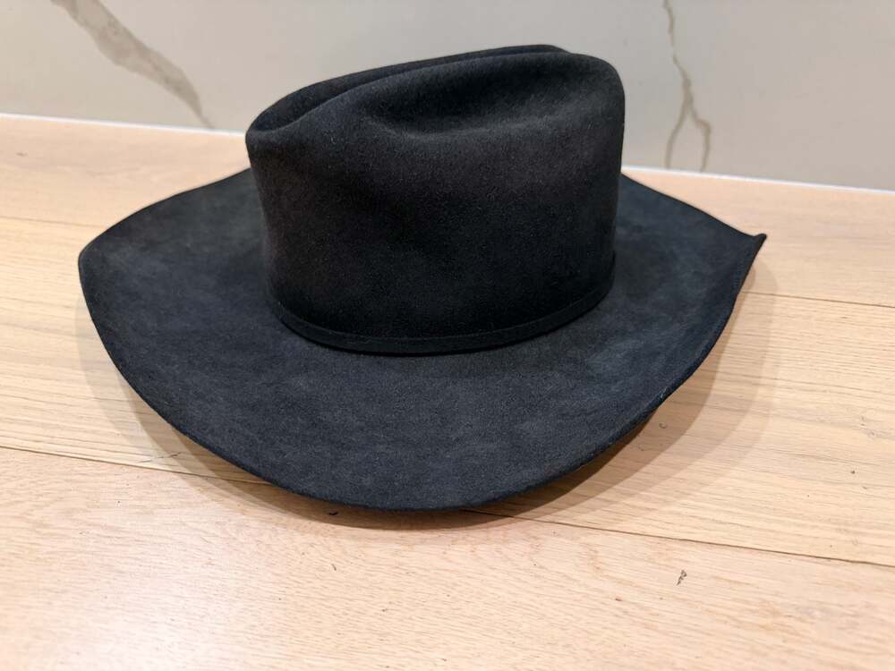Stetson 4X Beaver Fur Felt Cattleman Cowboy Hat Black Size 7 1/4